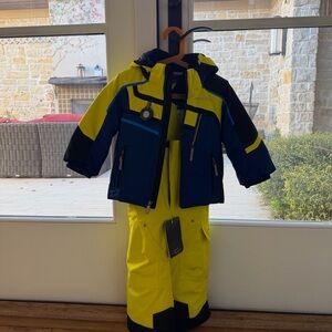 Obermeyer NWT Kids Blue and Yellow Snow & Ski suit size 2